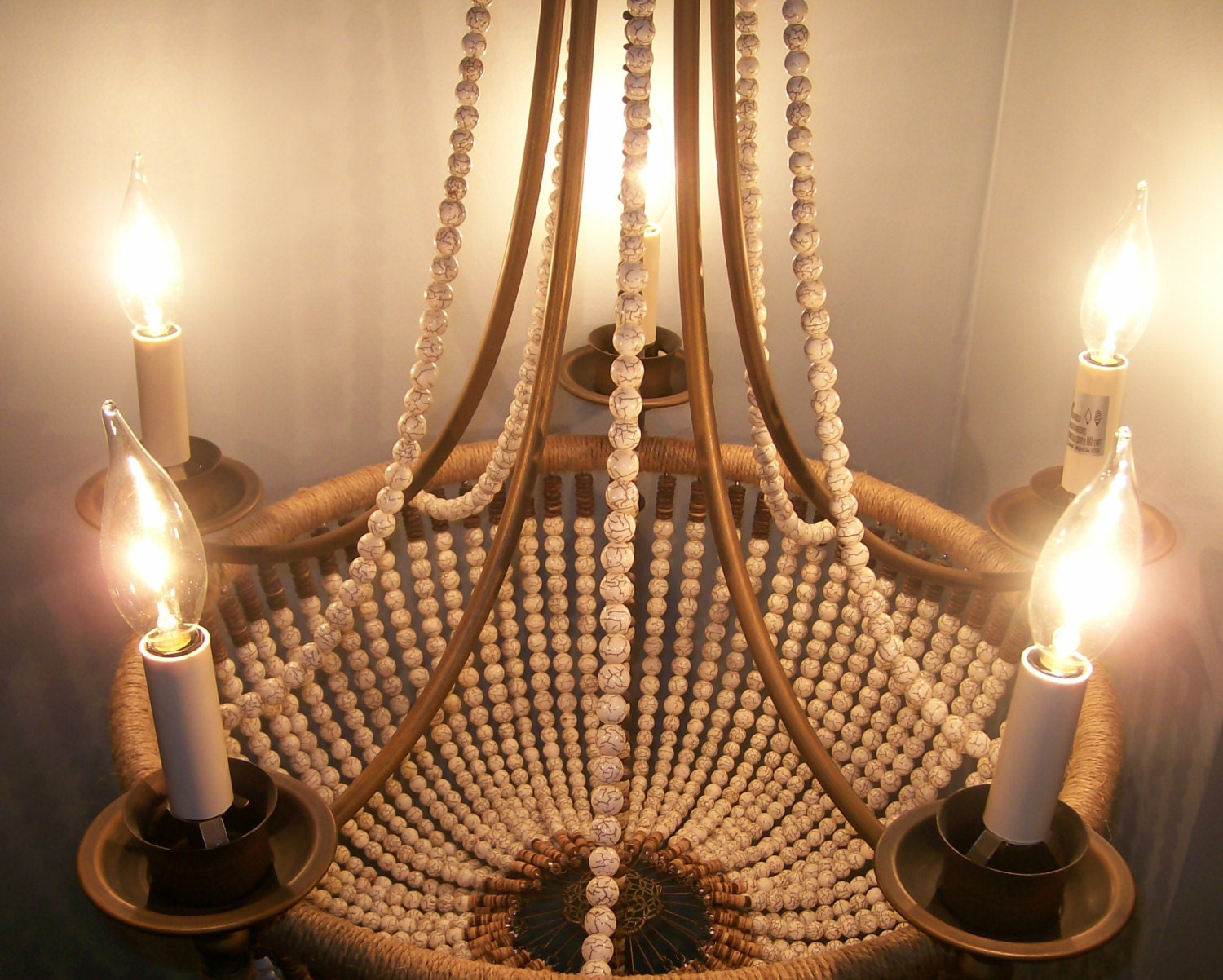Chandelier- Lighting -Beaded 5 Light Empire Chandelier-Handmade