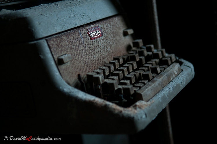 1961 Antique Royal Typewriter -  An original 8x12 photograph taken by me inside an abandoned mental hospital.