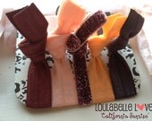 SALE-Set of 5 elastic hair accessories- Emi Jay & Anthropologie inspired-California sunrise Collection- Shabby Chic