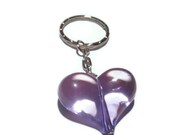 Heart Keyring, Purple Keychain, Cute Accessories, for Tweens, Teen Girls, Women