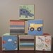 Set of 6- Dino, Truck, Stripes, Monkeys & Bugs Wooden Boy Blocks