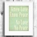 Inspirational print typography poster thoughtful wall art typographic print - Know Love No Love - 11x14