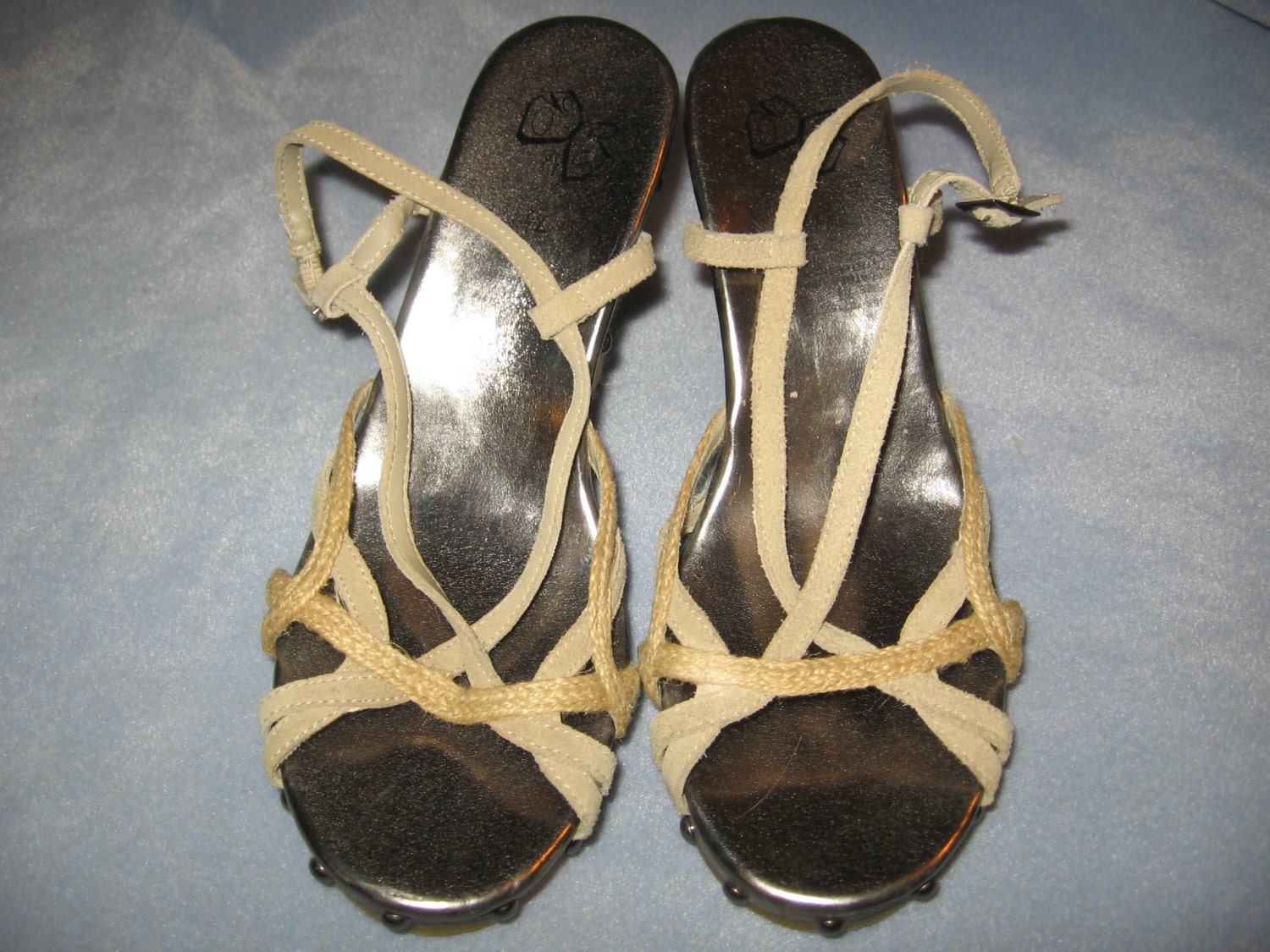 Disco Sandals VTG 1970's Cool Platform Wedge Size 7.5 Med. GROOVY