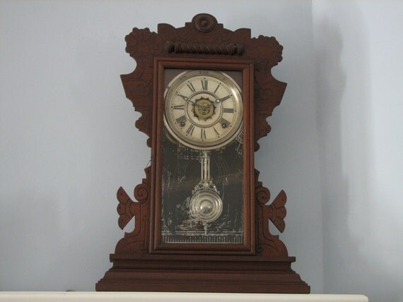 Vintage Waterbury Gingerbread Mantel Clock by DianasVirtualAttic