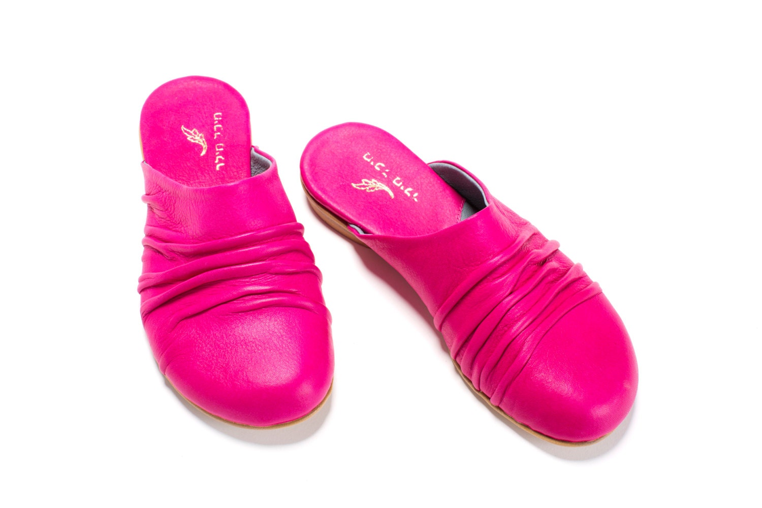Pil Pink Clogs, Summer Shoes, Leather Shoes, Women Shoes, Handmade - MichalMiller