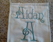 Embroidered Personalized Sign Custom Baby Kids Boy Girl Gift Name Banner Initial Monogrammed Baby Shower Baptism Gift Aidan Valentine