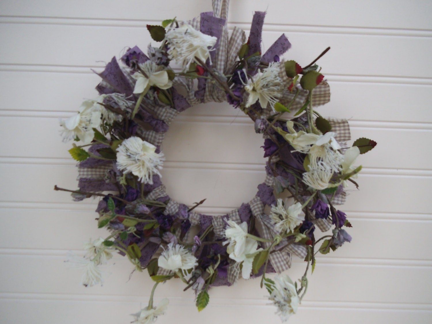 Wreath-Candle Ring-Shabby-Country-Farmhouse-Cottage-Beach-Wedding-Floral Wreath