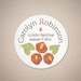 Camellia Modern Japanesque Style - Personalized stickers or custom address labels 1.5 and 2.36 inch round glossy J0010