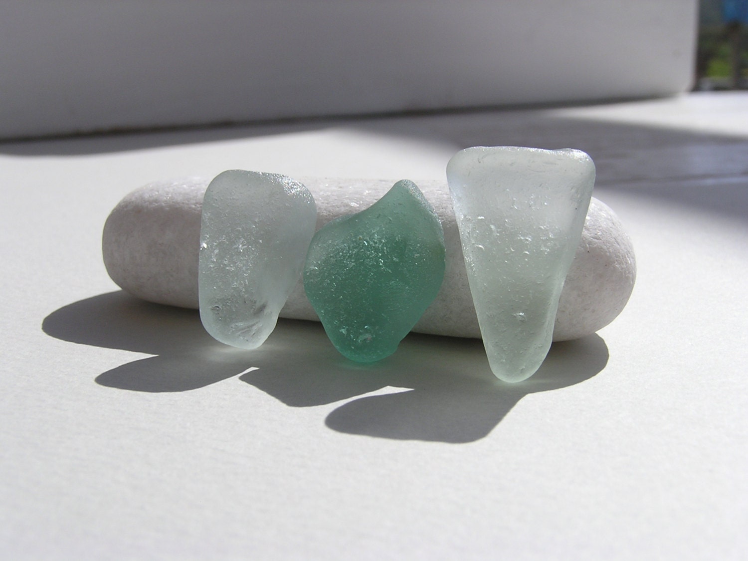 3 Heart shape Sea Glass, sea pottery jewellery,sea glass pottery,sea glass beads, Unique pieces of the Mediterranean sea