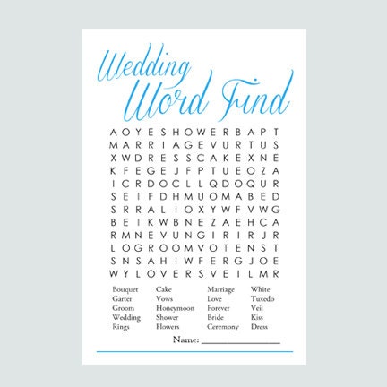 Personalized Wedding Word Search