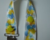 Yellow Rubber Duck Unisex Pacifier Clip Blue Boy Girl Baby Infant Toddler