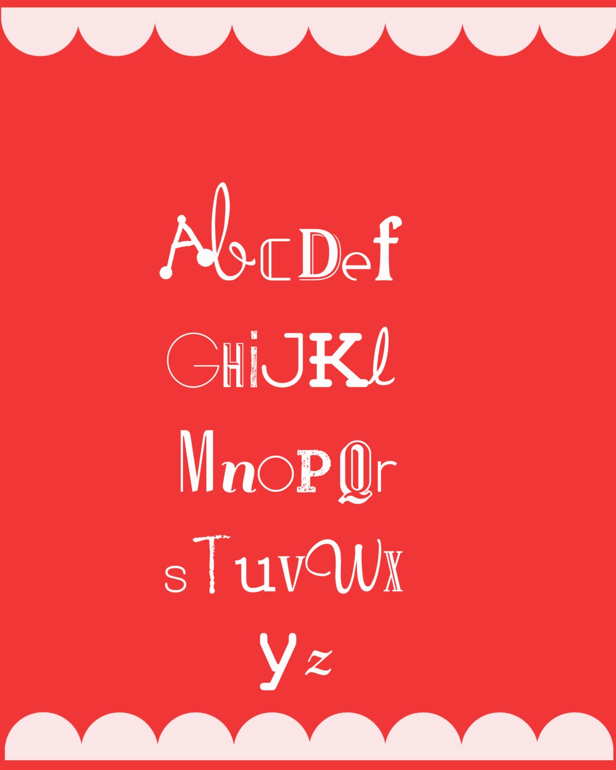 Modern ABC  Digital Download Print for Nursery, Girls or Boys room