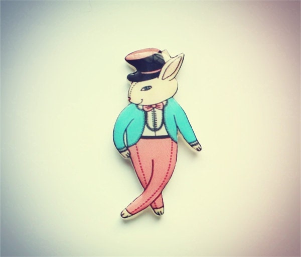 Free shipping Brooch animal brooch Rabbit bunny dancer
