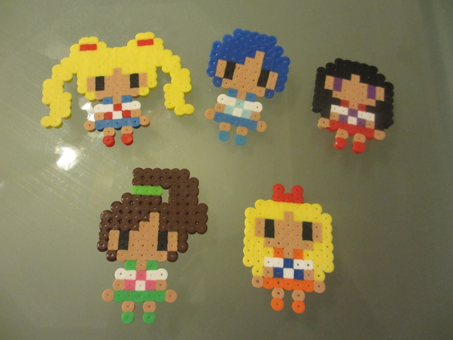 Sailor Moon Sailor Scout Perler Bead Pins 5 Pins By Animezingshop 2981