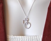 GEOMETRIC NECKLACE Silver Geometric Jewelry Math Science Necklace Gift for Mathematician Modern Art Jewelry