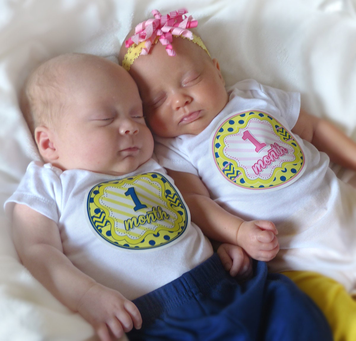 MONTHLY ONESIE Stickers, Boy or Girl Navy Pink Yellow Monthly Stickers, Baby Child Stickers, Baby Shower Gift, Newborn, Polka Dots, Chevron