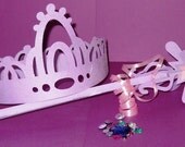 6 Piece Princess Party Crown Activity Set and Wand in Purple great for a Princess Party