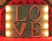 LOVE Marquee Lighted Wood Plank... Wedding, Anniversary, Gift, Home