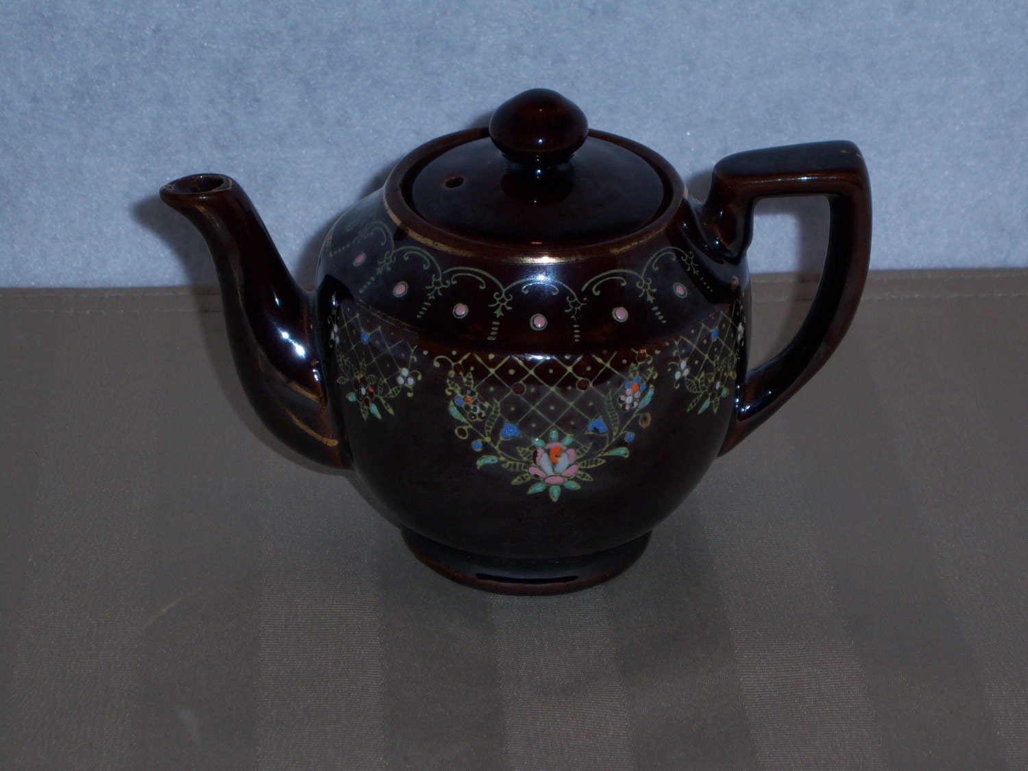 Items similar to Brown Glazed Red Clay "Occupied Japan" Teapot on Etsy