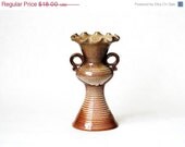 ON SALE 15% Soviet Vintage Ceramic Vase Pottery Retro Home Decor Russian USSR Housewares Gift Collectible Pottery