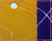 7' "LAMPSHADE YELLOW" Modern abstract art rug, paint art rug, rug runner, wild color rug, modern art textile, original painting rug