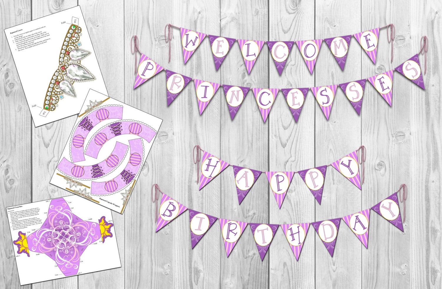 Disney Tangled - Inspired Printable Rapunzel Party Pack (Instant Download)