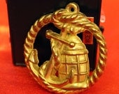 Retro Vintage Nautical Sailor Gold Anchor Pin Brooch