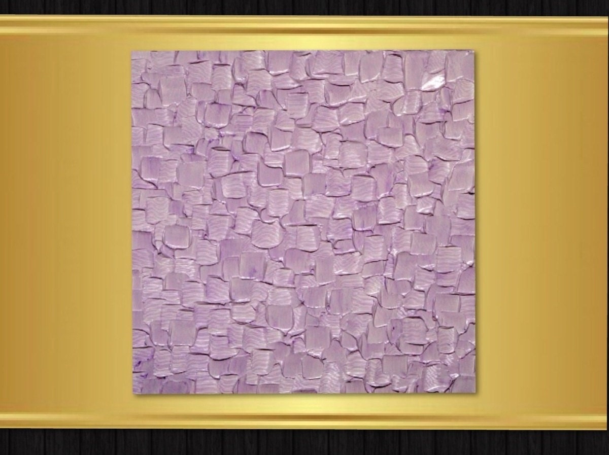 Minimalist Abstract Art, Very Light Purple,Thick Textured Modern Painting,  Palette Knife, Home Decor  by Susie Tiborcz
