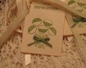 Vintage Handmade Handstamped Invitations, Wish Tags, Journal Tags, Party Favor