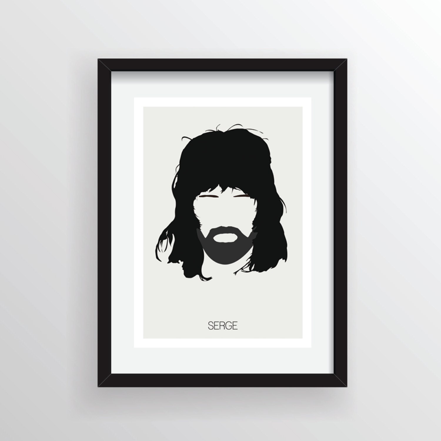 Sergio Pizzorno (Serge from Kasabian) - Minimal A4 Digital Art Print, Wall Poster Graphic Limited Edition of 50