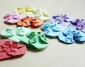 Symbol of LOVE Origami 3D Paper Hearts Handmade Paper Goods Set of 50 Hand Folded Paper Heart in Rainbow Colors - Mixed Color