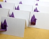 Set of 100 Standing Blank Wedding Place Cards, Escort Cards Origami Paper Crane Tented Escort Cards Table Decoration Weddings Paper Goods