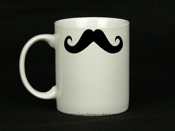 11 oz Mustache Ceramic Coffee Mug