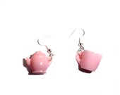 Earings teacup and teapot pink