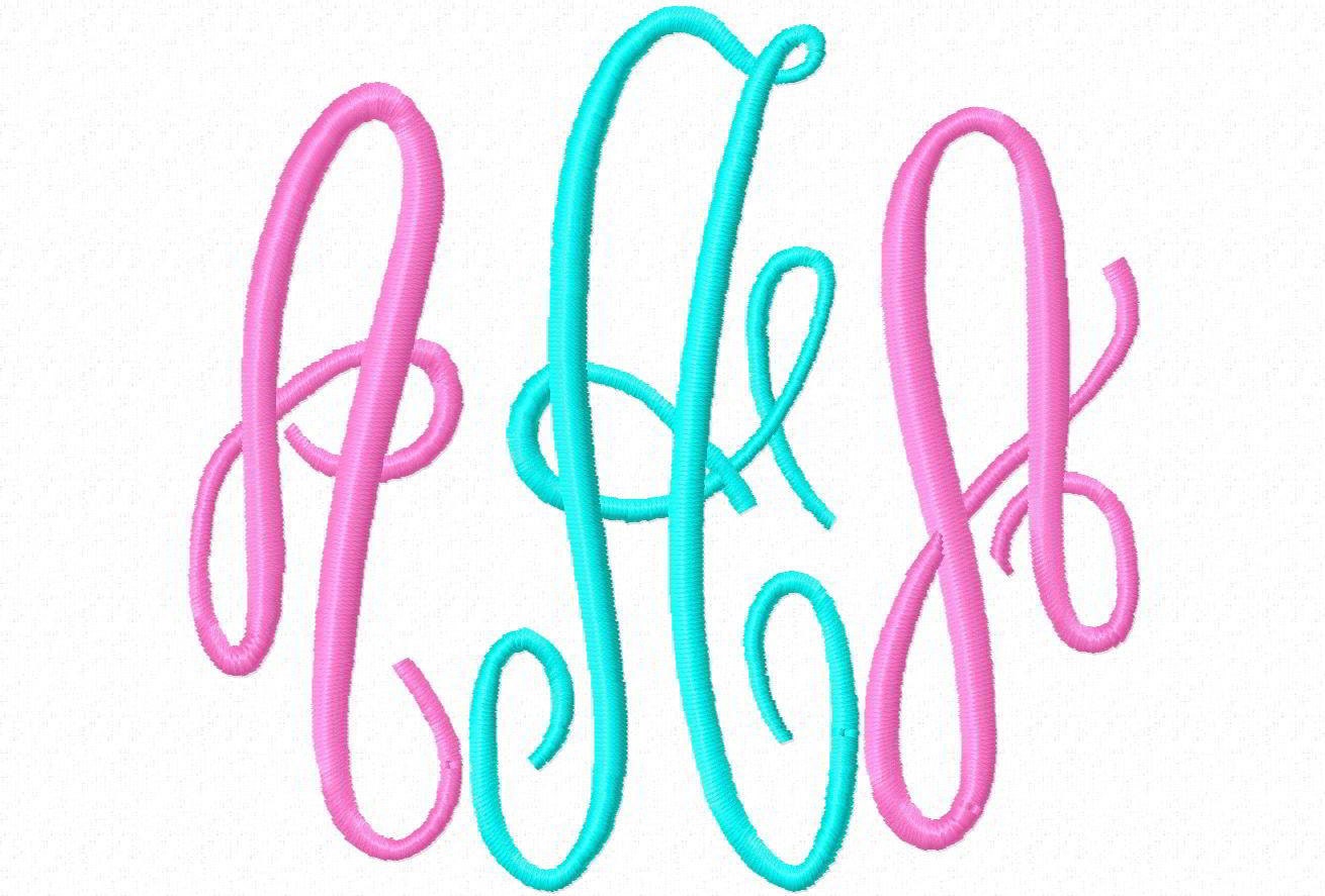 Fancy Swirl Monogram Machine Embroidery Fonts 1256