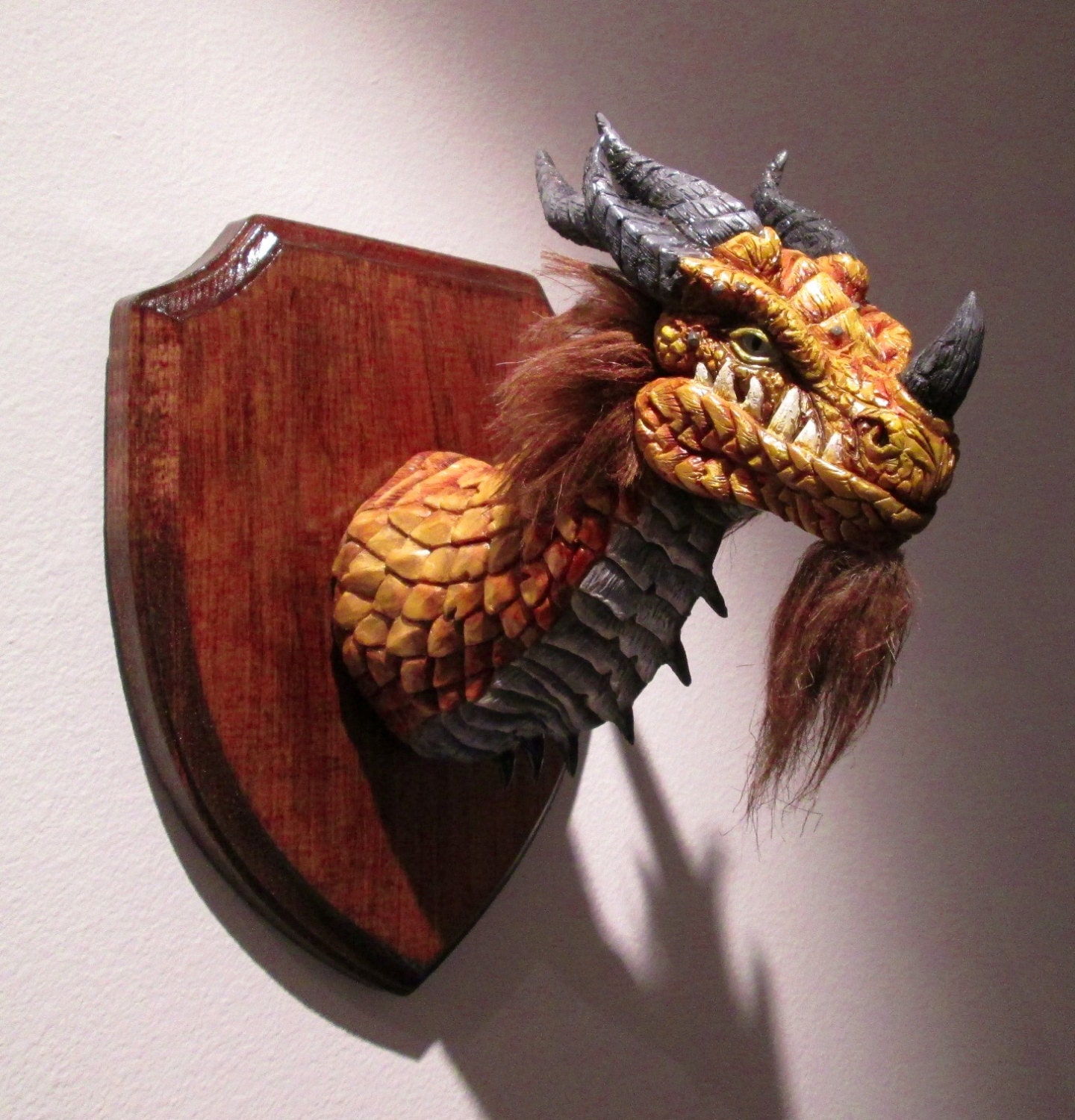 Nozdormu dragon taxidermy wall mount by TheDragonsHorde on Etsy