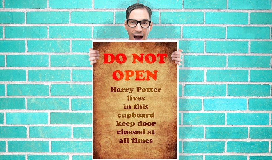 Harry potter Cupboard Do not Open Sign Art  - Wall Art Print Poster 16x23 Inch - Geekery Art Geekery