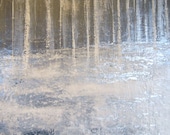 Large Expressionist Textured Original Painting Stainless Steel Silver Trees in Snow - JoeysArtOriginals