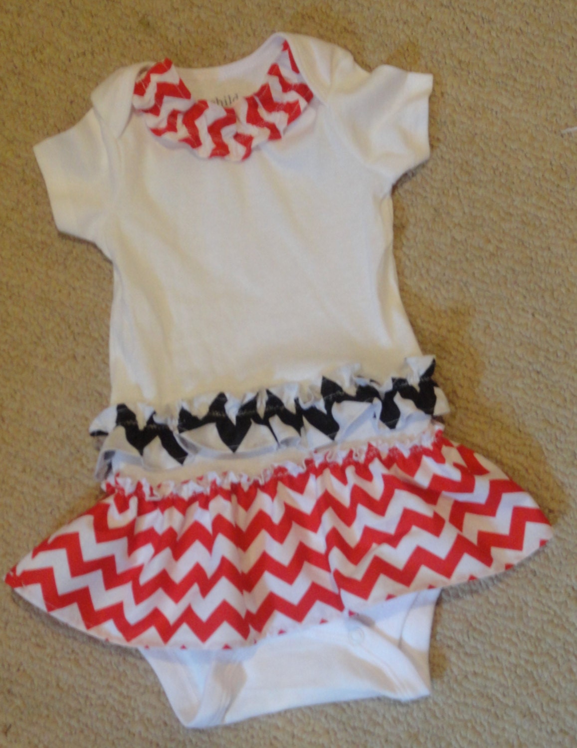 You little girl will look so cute in this summer Onesies with chevron ruffles. They are comfortable and cool. Fun for play date, church, a p