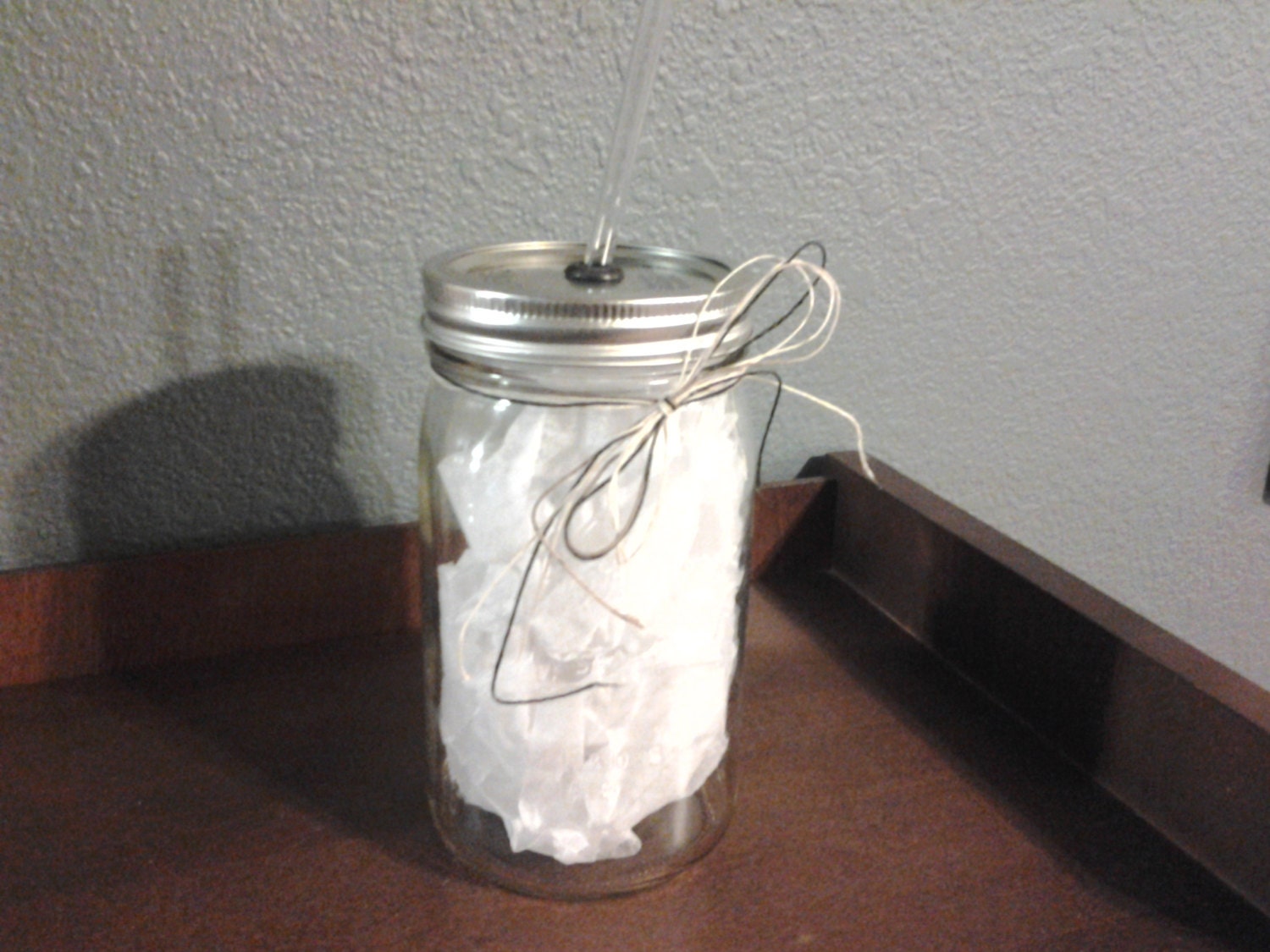 Mason Jar Drinking Glass Tumbler with Lid and Straw