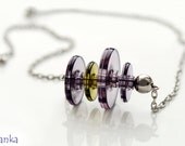 Contemporary geometrical necklace - multicoloured plastic beads - minimalist jewelry - modern simple sleek design - spring, summer fashion