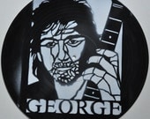 George Harrison Beatles vinyl LP record original stencil hanging mobile art
