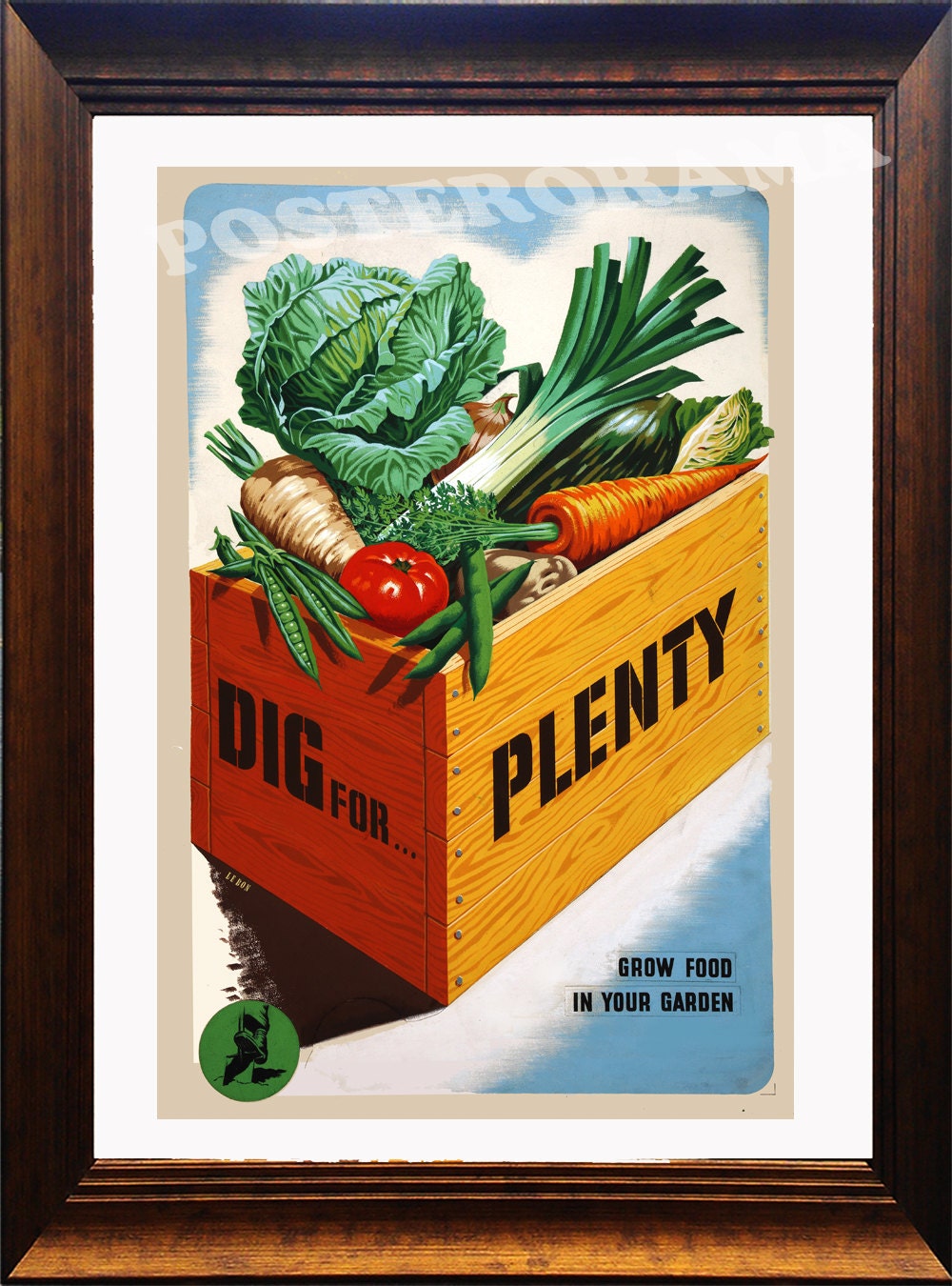 Grow Food in your Garden POSTER 15 x 22 large Print Dig for Plenty gardener