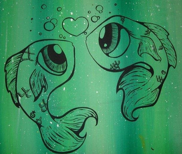 Fish in Love Print