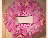 It's a Girl deco mesh wreath