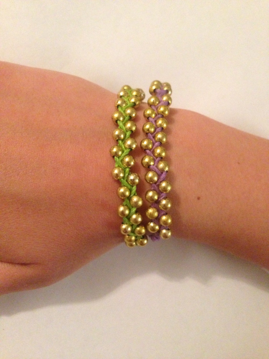 Handmade braided bead bracelet