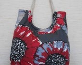 Cotton handbag shoulder bag linen Eco friendly flowers purse canvas handmade beach bag girl bag book bag floral fabric with GIFT