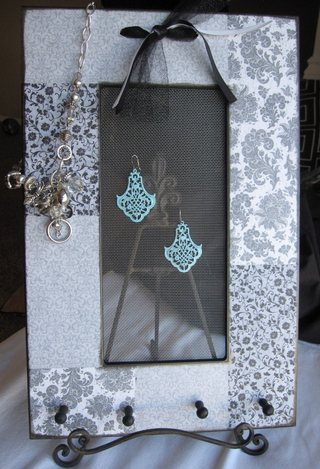Custom designed jewelry holder to organize all your jewelry so it's on display to accessorize your next outfit.