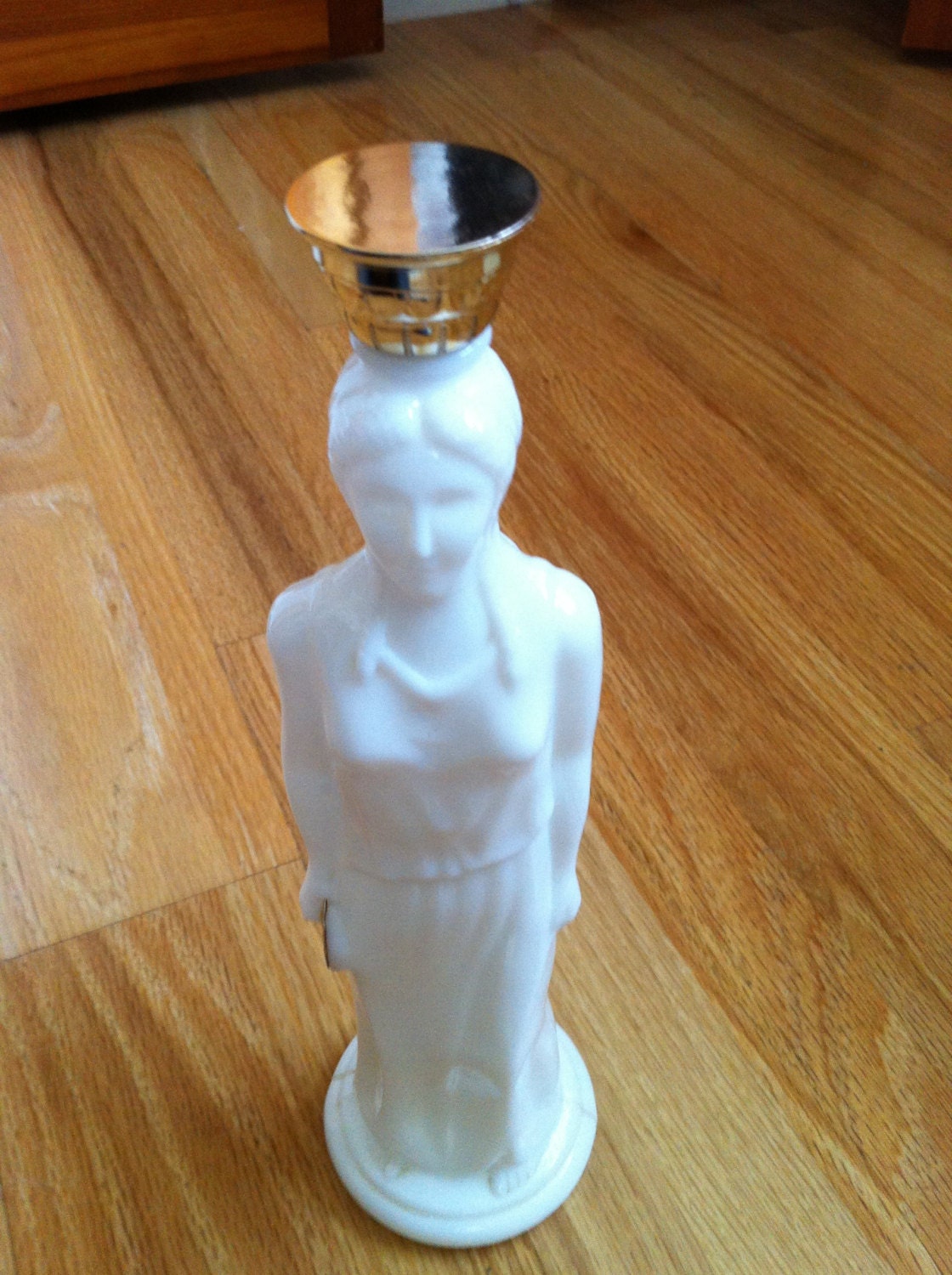 Vintage avon skin so soft bath oil empty bottle 4 FL. OZ. roman greek woman