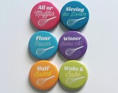 Baking Puns - Pinback Button 6 Pack